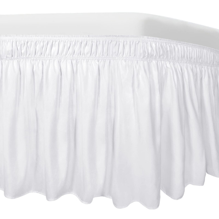 Easy-Going Bed Skirt for Twin or Full Size Bed, 14 Inch Tailored Drop, Fitted with Adjustable Elastic Belt, Convenient to Use Without Lift The Mattre