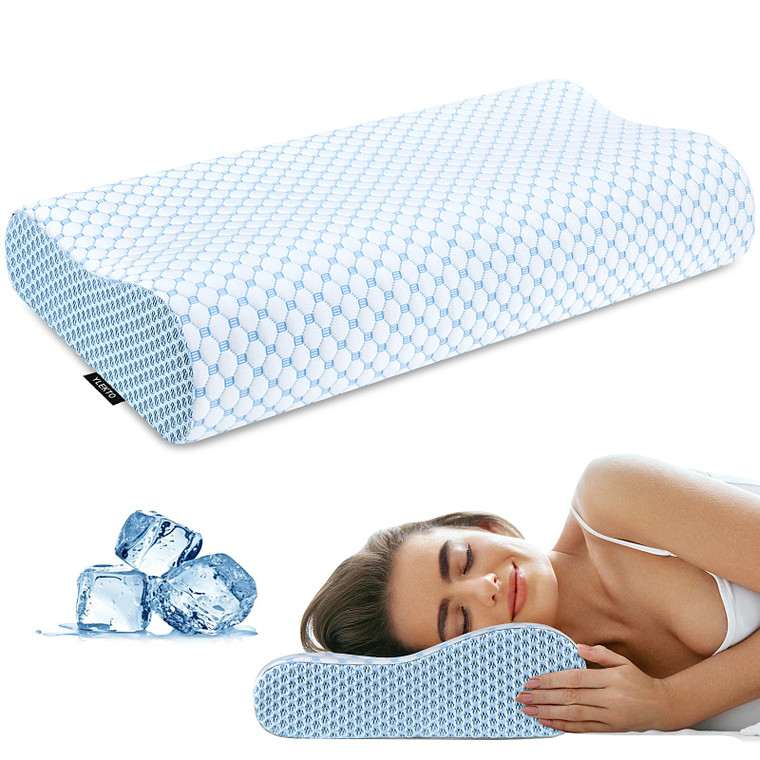 Cervical Pillow for Neck Pain Relief, Contour Memory Foam Pillows for Sleeping, Odorless Ergonomic Pillow Adjustable Orthopedic Cooling Pillow Bed Pi