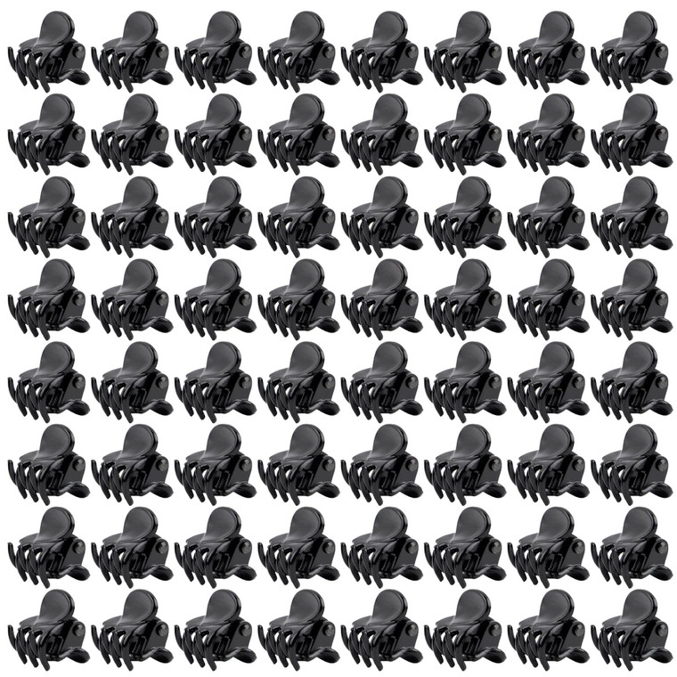 AUEAR, 72 Pack Mini Hair Clips Tiny Plastic Claw with Grip for Girls and Women Black Small