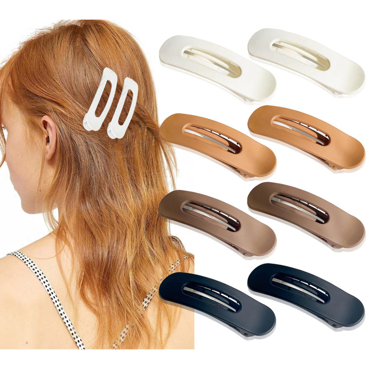 Hair Barrettes and Clips Set - 8 Pcs Medium Grip Alligator Clips for Strong Hold Flat Hairstyles | Ideal for Girls