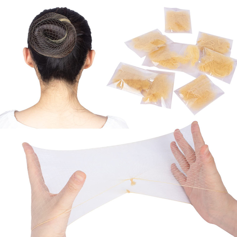 WeKen Blonde Hair Net 10 Pcs Elastic Mesh Invisible Hair Nets for Hair Bun Making Women Sleeping Ballet Dancer Kitchen Food Serive 20" Individual Pac