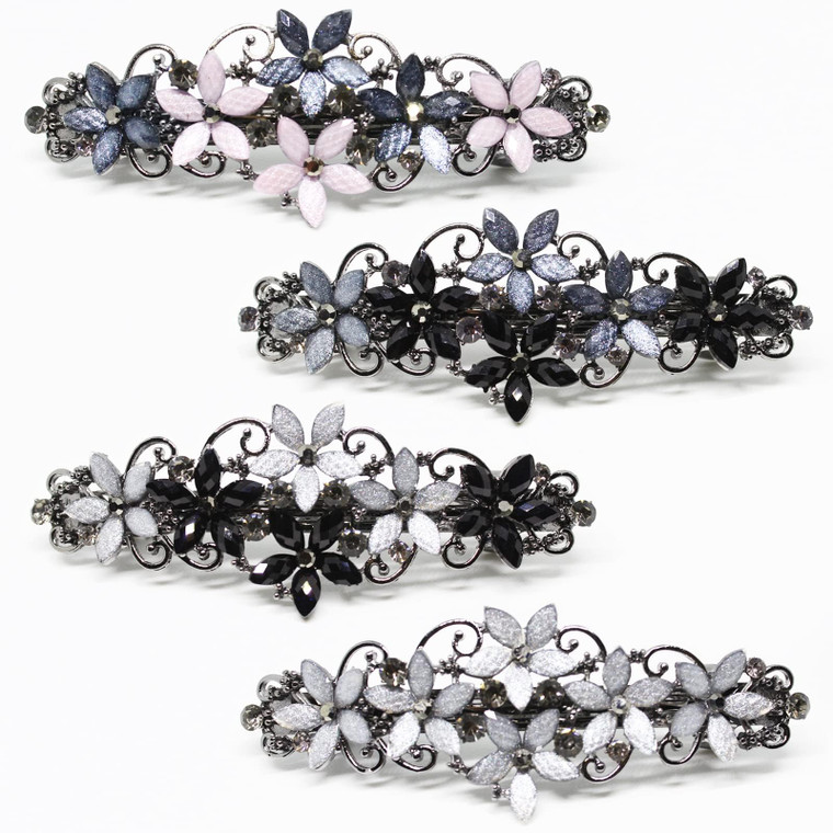 Jakeni Elegant Sparkly Glitter Rhinestones Flowers Hairpins - Vintage French Style Hair Barrettes, Clips and Accessoires for Women