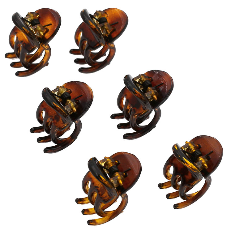 Camila Paris CP2374 French Hair Clip for Women, Set of 6 Extra Small Tortoise Shell Girls Hair Claw Clip Fashion Styling Hair Accessories for Women,