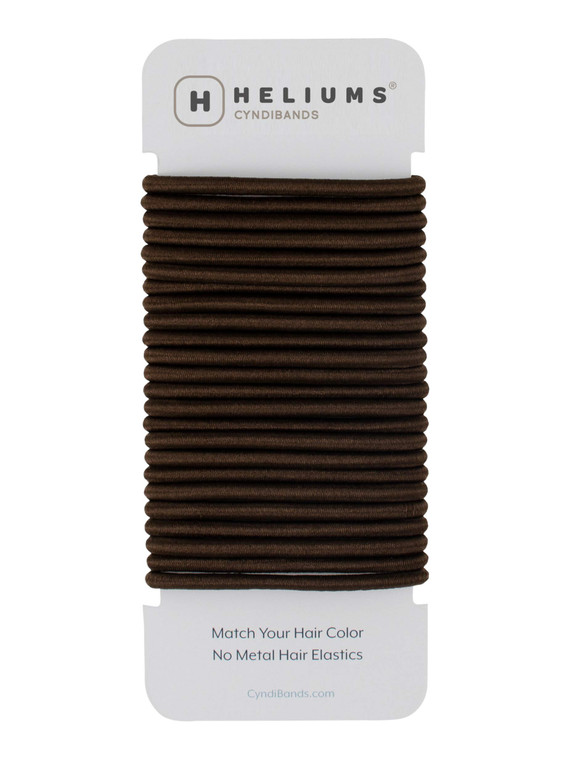 Cyndibands Elastic Hair Ties  Dark Brown - No Damage 4mm Ponytail Holders for Women & Kids, 24-Pack Hair Elastics in Neutral Colors