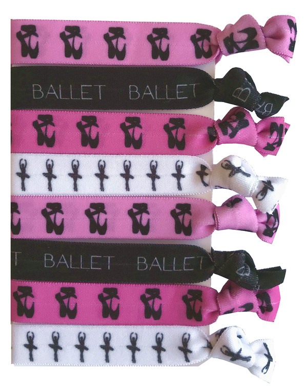 8 Piece Ballet Gift Hair Elastics - Dance Gifts for Girls, Dancer Gifts, Ballet Gifts, Ballet Gifts for Girls, Dance Accessories for Dancers, Girls,