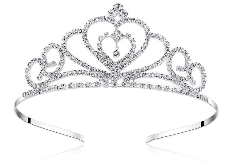 Lovelyshop Rhinestone Crystal Tiara-Wedding Bridal Prom Birthday Pegeant Prinecess Crown (Heart?-1 Pack
