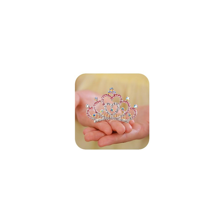 JWICOS Princess Small Crystal Comb Mini Crystal Hair Comb Headband for Party Rhinestone Comb Hair Accessories for Birthday Party Halloween Christmas