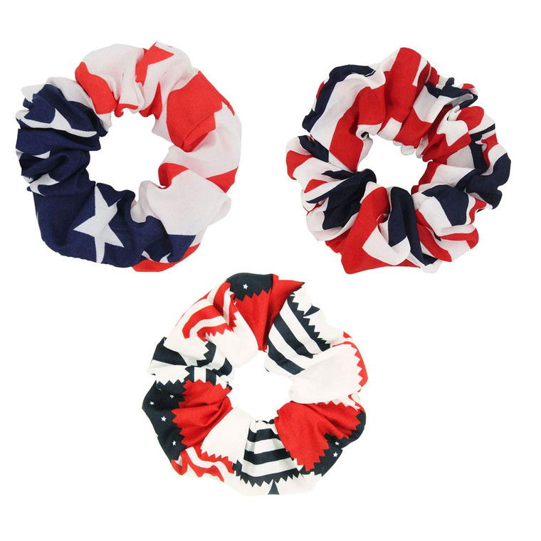 BinaryABC Patriotic 4th of July Hair Bands Hair Ties Ropes, Fourth of July National Day Decorations,3Pcs