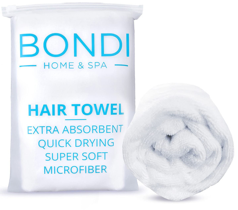 Bondi SPA Microfiber Hair Towel  Dries Hair 50% Faster  Anti-Frizz Towel for All Hair Types  Super Absorbent & Soft - XL (Rectangle)