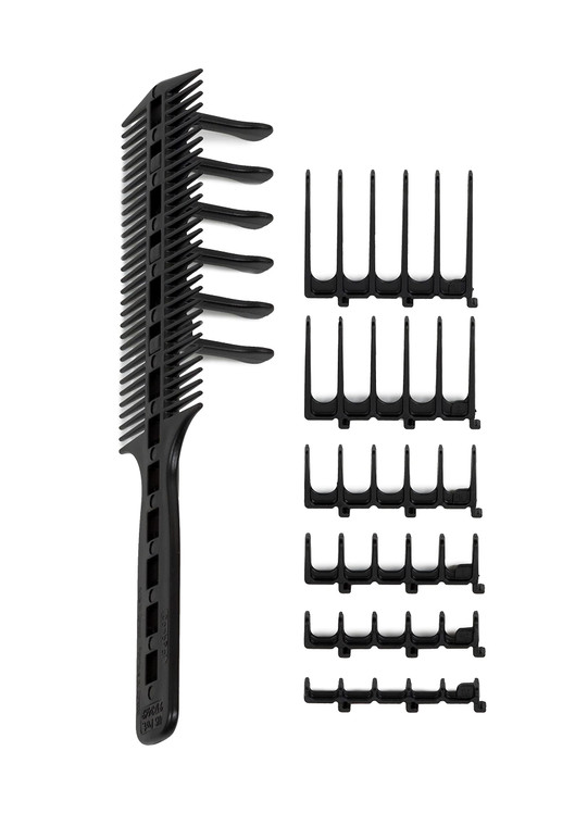 CombPal Scissor Clipper Over Comb Hair Cutting Tool - Barber DIY Home Hair Trimming Guide Comb Set (Classic Set, Black)