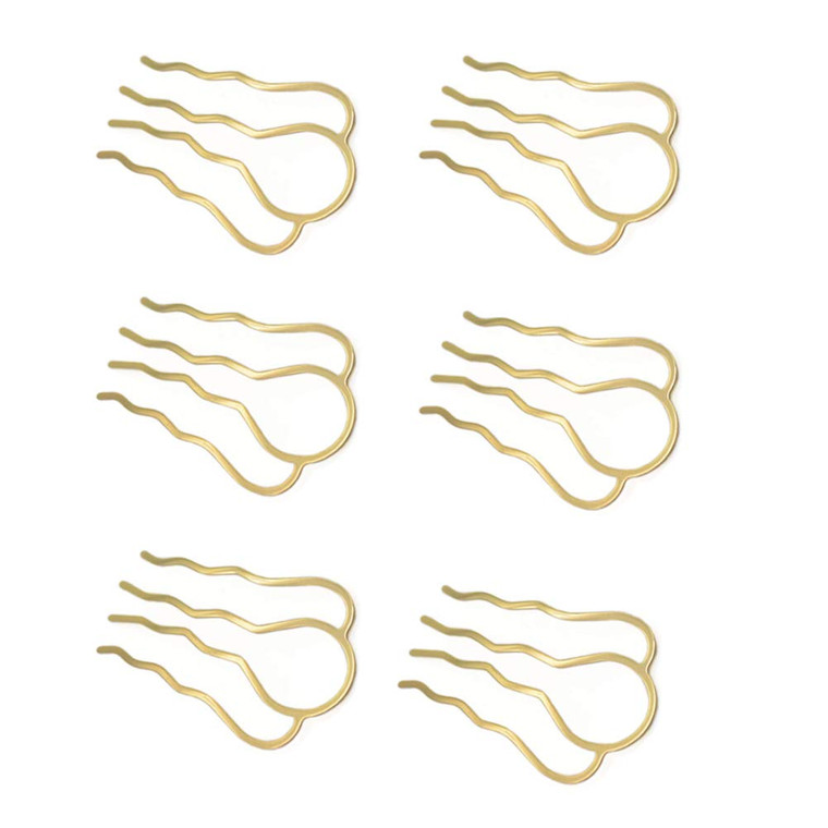6 Pieces 4 Teeth Hair Combs Pins Brass Hair Fork Clips Hair Bun Plug Holder Hair Sides Comb Clip Hair Comb Clips Bridal Hair Accessories for Women, L