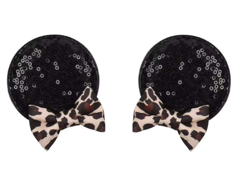 CLGIFT Minnie Ears Baby/Toddler Headband with Leopard Hair Clip