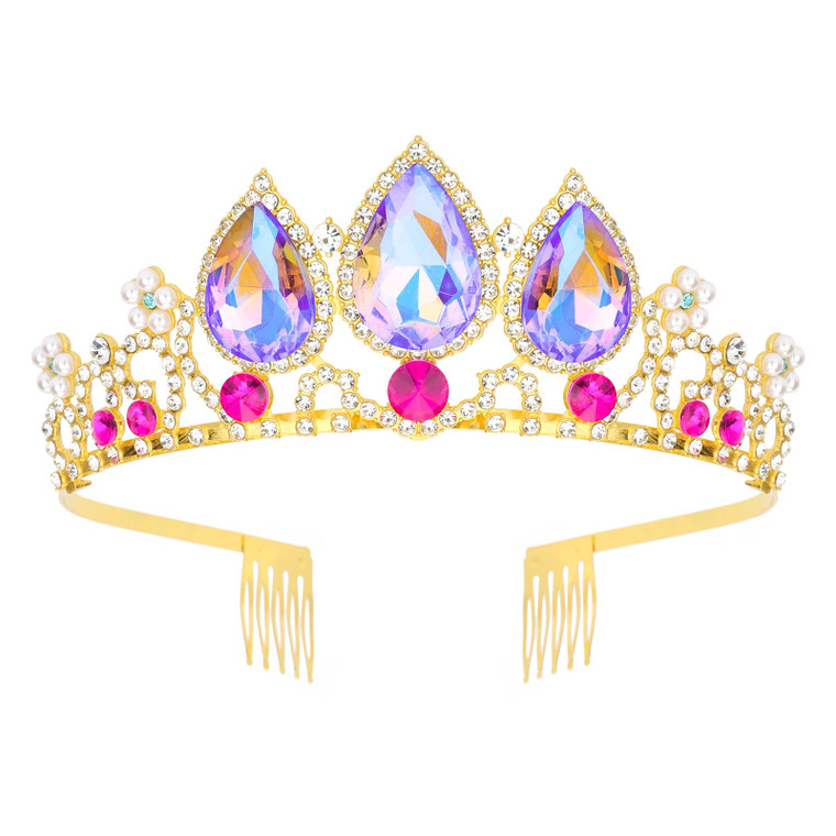 CIEHER Rapunzel Crown for Girls Princess Crown, Multicolored Headbands for Birthday Party Mermaid Cosplay