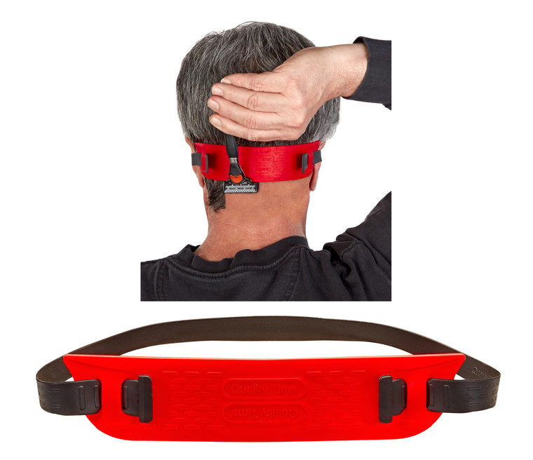 Quality Time Neck Hair Guide SuPremium, the Original Neckline Template for Shaving and Keeping a Straight or Curved Neck Hairline; a Line Up Stencil/