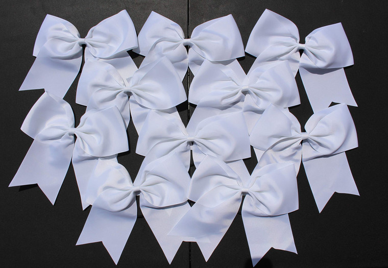 Kenz Laurenz 7" Jumbo Cheer Bow Big Hair Bows with Ponytail Holder Large Classic Accessories for Teens Women Girls Softball Cheerleader Sports Elasti