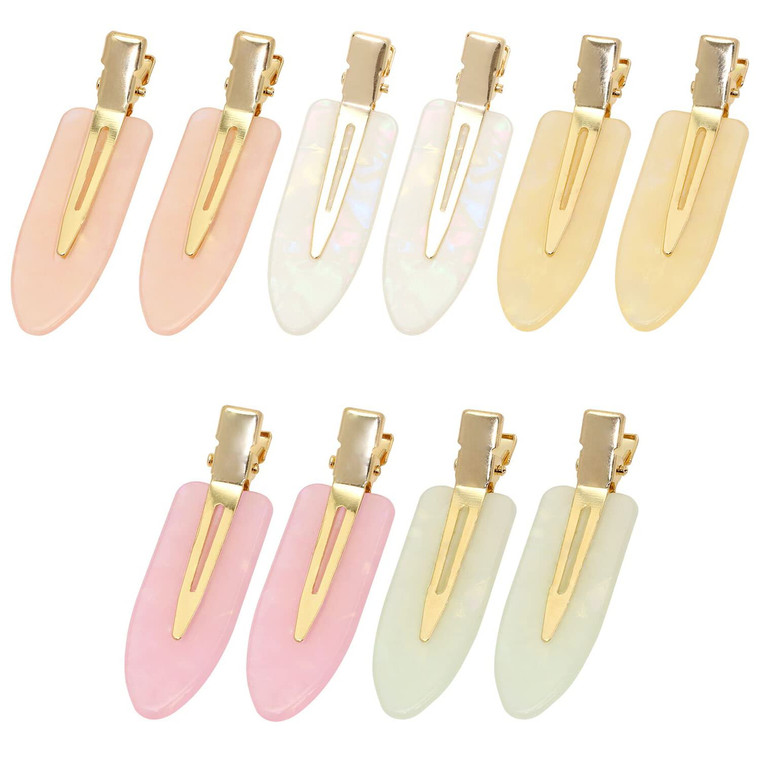 Mini Skater 10Pcs 2.4"No Crease Hair Clip No Bend Hair Clips Flat Duckbill Hair Barrette for Women Hair Styling and Makeup Application,Gradient Color
