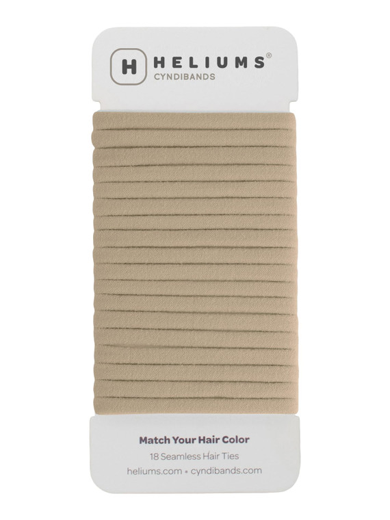 Heliums Thin Seamless Hair Ties - Sandy Blonde - 6mm Nylon No Damage Ponytail Holders, 1.75 Inch, Medium Hold for Thin to Normal Hair - 18 Pack