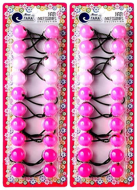 Tara Girls Twinbead Multi Cute Design Ponytail Elastics Pack of 2 Selection (BT07)