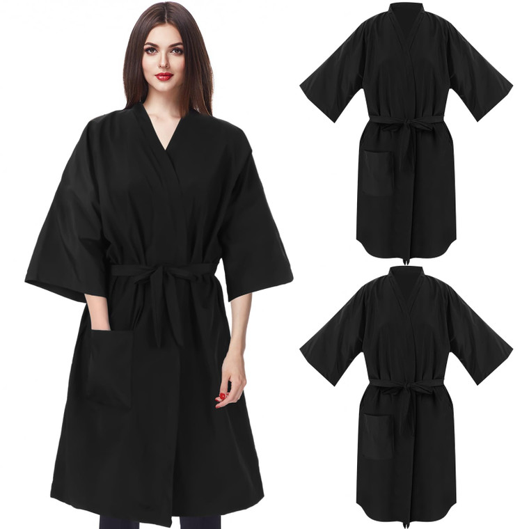Syhood 2 Pieces Salon Robes Smock for Clients Waterproof Hairdressing Gown Salon Cape