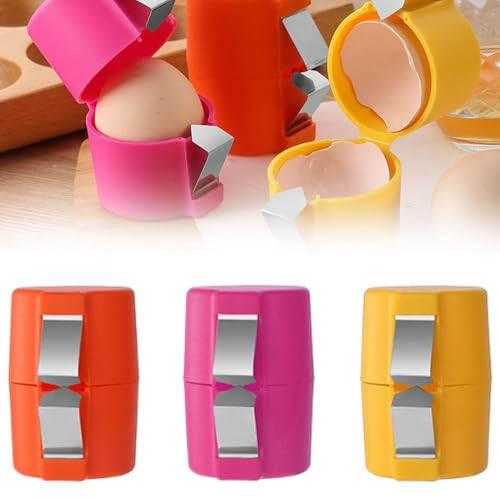 3Pcs Egg Opener,2025 New Egg Shell Opener For Hard Boiled Eggs,Hard Boiled Egg Peeler,Egg Opener Tool for Kitchen Cooking
