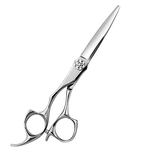 AOLANDUO Left-Handed Hair Cutting Scissors - VG10 Steel, Pro Ergonomic, Razor Edge - 6 in