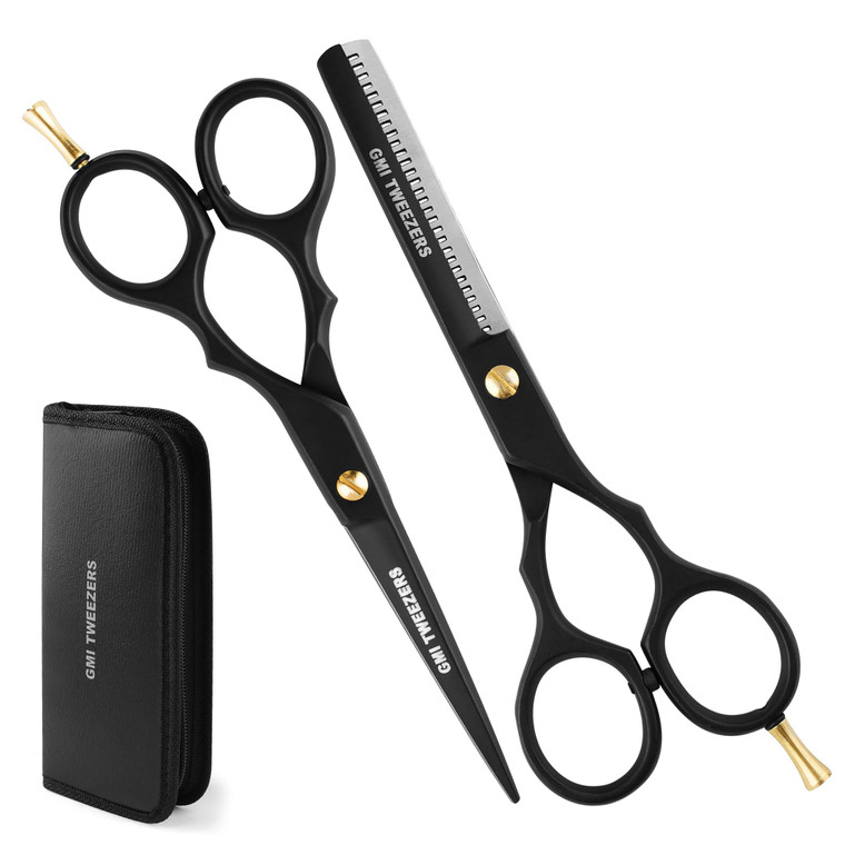 GMI-TWEEZERS-Hair Cutting Scissors for Professionals, and Home Use -Professional Barber Scissors-Hair Scissors for Men and Women-Thinning Shears for