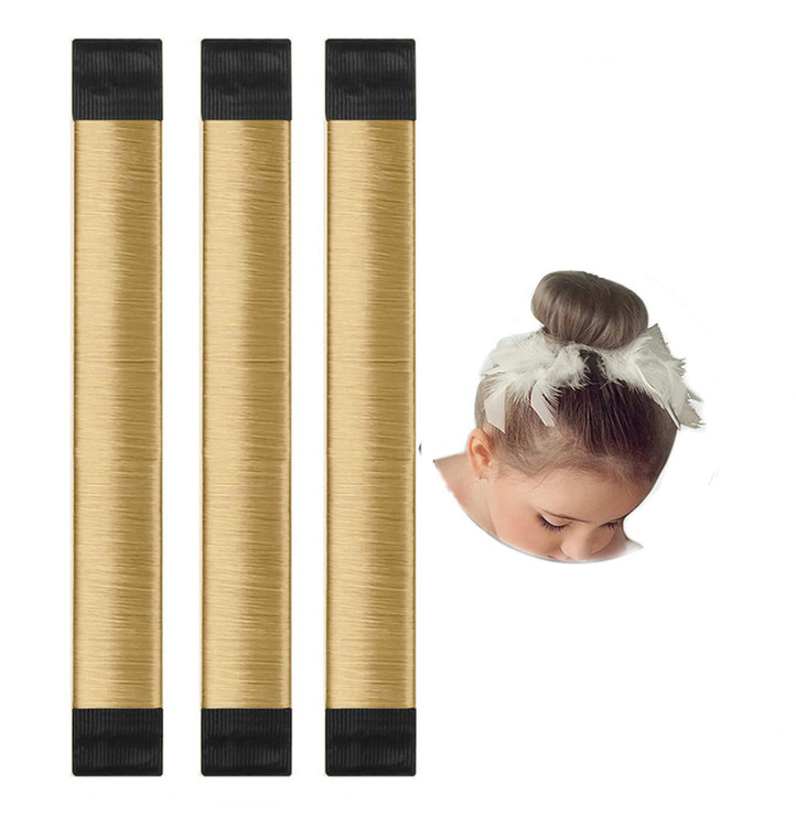 LHAAAYF Hair Donut Set, 3 PCS Mini Doughnut Hair Shapers for Kids Girls, Easy Ballet Bun Maker Tool for Short and Thin Hair (Light Brown)