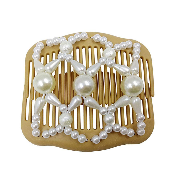 LOVEF Pearl Thick Hair Clips - Premium Beaded Hair Accessories for Women  Bun Holder Ponytail and French Twist Styler | Best Decorative & Easy Comb