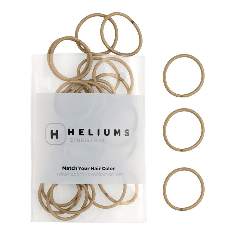 Heliums Small Hair Ties - Sandy Blonde - No Damage Mini 1 Inch Reusable 2mm Elastics for Thin Hair and Kids, Neutral Ponytail Holders - 48 Count