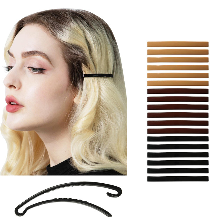 Aurora Pin Hair Barrettes Clips Set - Small Plastic Dome Styling Accessories - Decorative Clamps For Half Updo & Ponytail - For Girls, Women with Thi