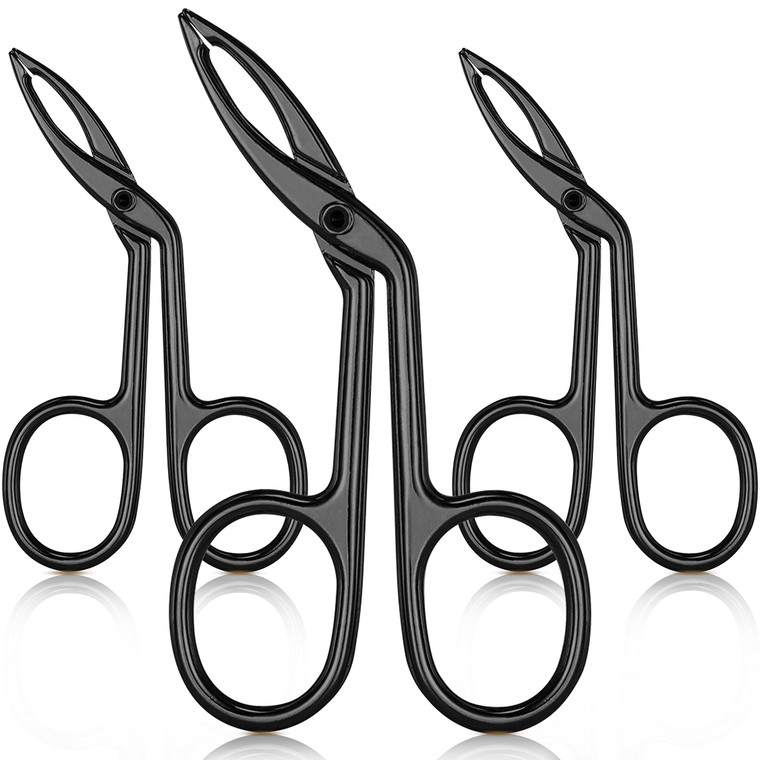 Hicarer 3 Pcs Eyebrow Tweezers Scissor for women facial hair Handle Straight Tip Scissor Shaped Eyebrows Tweezers for Hair Plucker Remover Eyebrows C