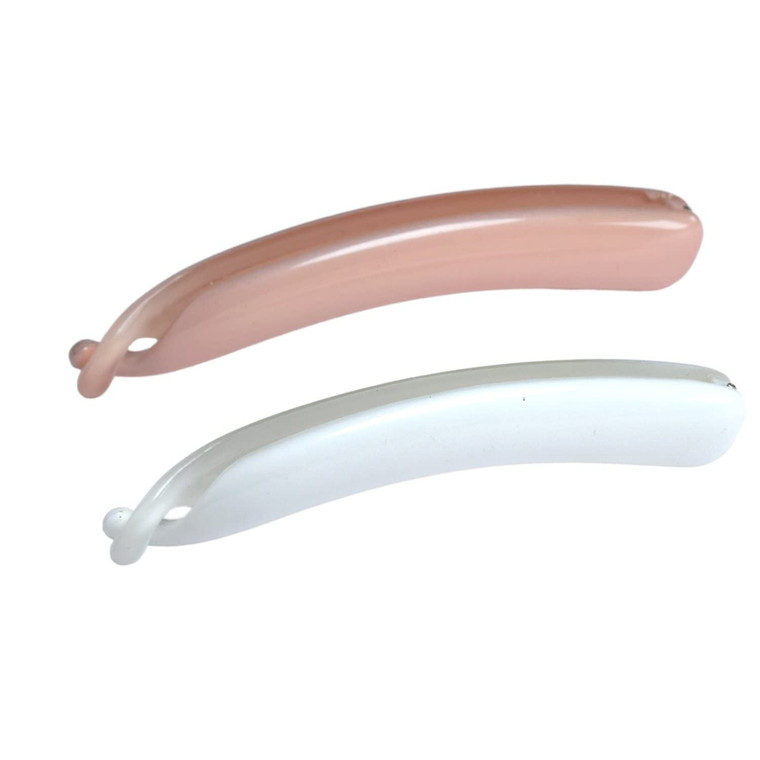 Parcelona French Small 3 ¾ Celluloid Set of 2 French Banana Hair Clip Flexible Ponytail Holder Fashion Durable Styling Women Hair Accessories, Made