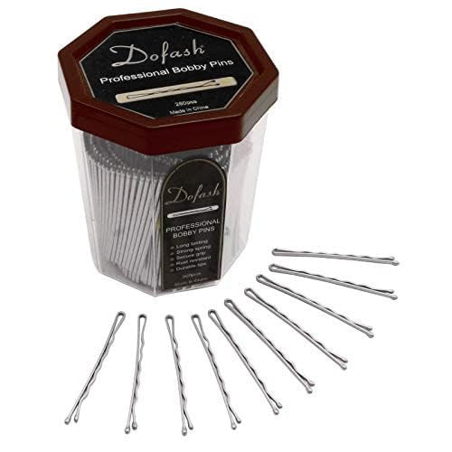 Dofash 5CM/2In Wavy Bobby Pins Silver Hairpins Bulk Metal Hair Grips for Women Hair Accessories 260PCS?Silver?