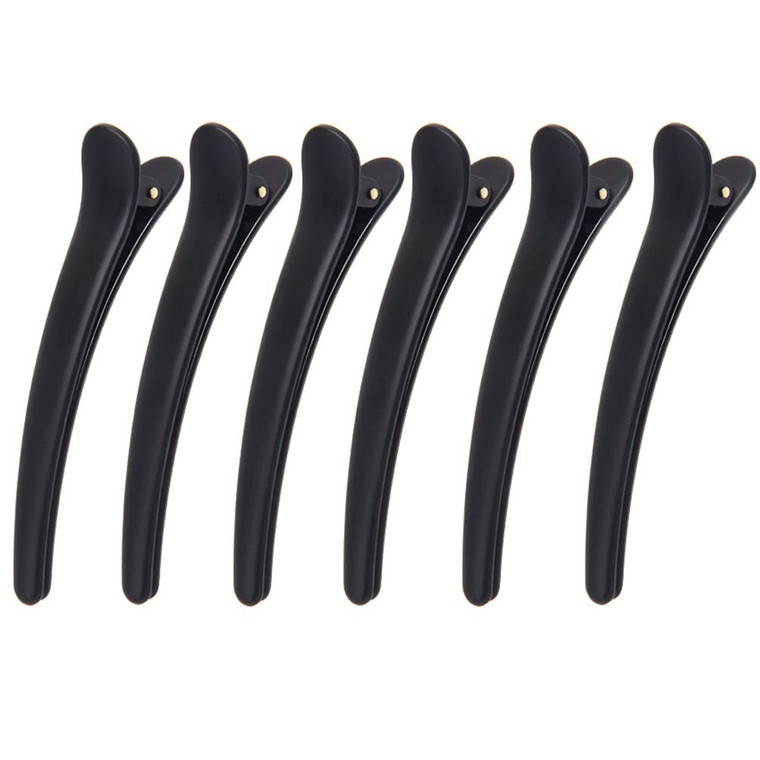 12 Pcs Matt Black Styling Hair Clips Plastic Alligator Hair Clips Professional Hair Clamp for Salon Hair Styling Sectioning (Large)