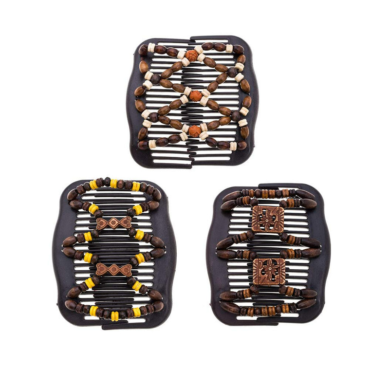 LOVEF Thick Hair Clip Combs - Bun Maker Hair Accessories for Girls and Women - Easy Updo, Doesn't Slide Out, Holds Long or Short Hair - Waterproof (3