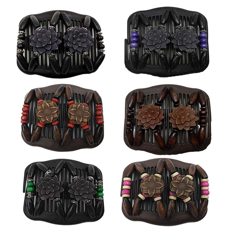 LOVEF Hair Clip Comb - The Best Decorative Hair Accessory for Long, Short, Thick or Thin Hair - Bun Maker, French Twist, Updo Pony Tail Holder - 4Pcs