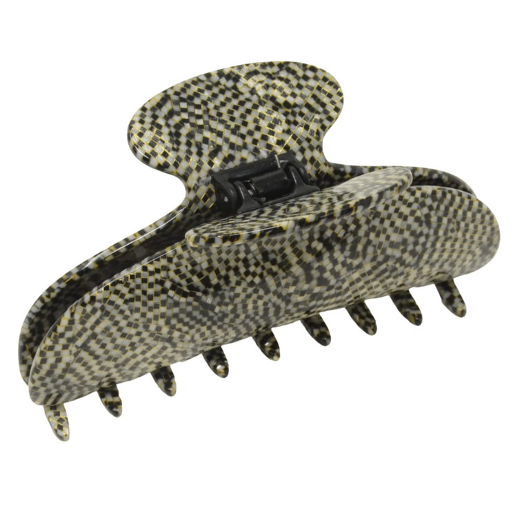 French Amie Thin Oval Large 4 1/4 Opera Handmade Celluloid Interlocking Strong Hold Claw Clips No Slip Grip Jaw Hair Clips Claw Clamp Clutcher for W