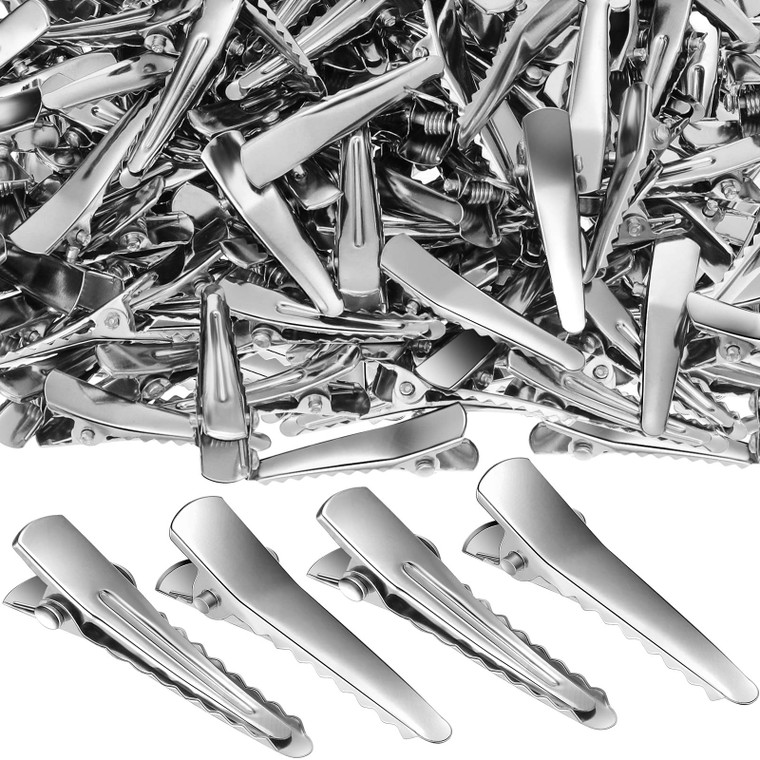 Chuangdi 200 Pieces Silver Metal Alligator Hair Clips tiny small Duckbill Teeth Bows flat Hair Clips for Women Girls Care Accessories.(30 mm/ 1.2 Inc