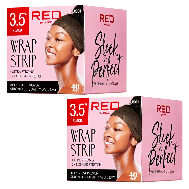 Red by Kiss Hair Wrapping Strip, Ultra Strong 2X Longer Stretch, 40 Strips, Suitable for Wet/Dry Hair, White, Styling Paper for Sleek Hairstyles (3.5