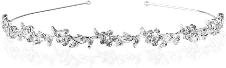 SUWOW Bridal Headband Bridal Headpieces for Wedding Crystal Headband Stylish Rhinestones Princess Crown Flower Leaf Tiara Headband Wedding Tiaras for