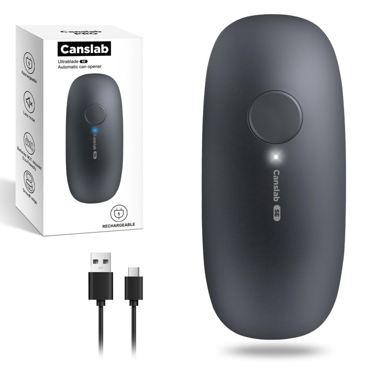 Canslab Ultrablde SE - USB Rechargeable Electric Can Opener for Kitchen for Seniors with Arthritis- Cordless Battery Powered Automatic, Side Cut, Smo