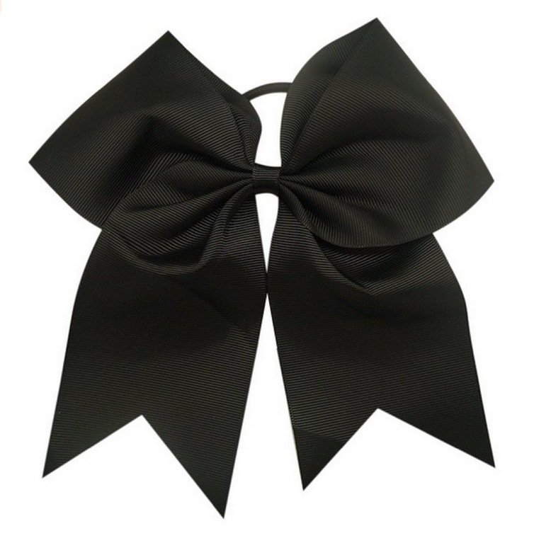 Kenz Laurenz Cheer Bows Black Cheerleading Softball - Gifts for Girls and Women Team Bow with Ponytail Holder Complete your Cheerleader Outfit Unifor