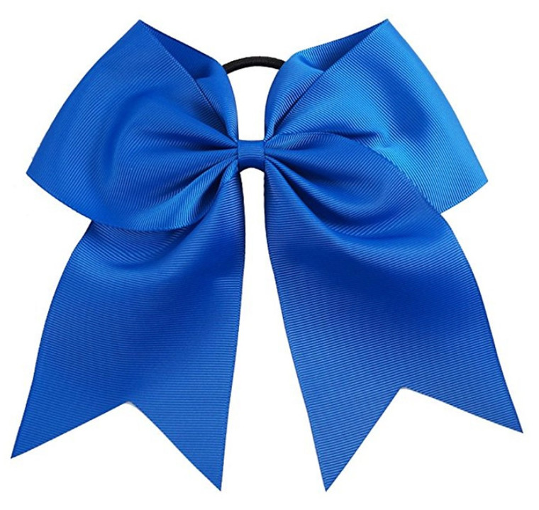 Kenz Laurenz Cheer Bows Blue Cheerleading Softball - Gifts for Girls and Women Team Bow with Ponytail Holder Complete your Cheerleader Outfit Uniform