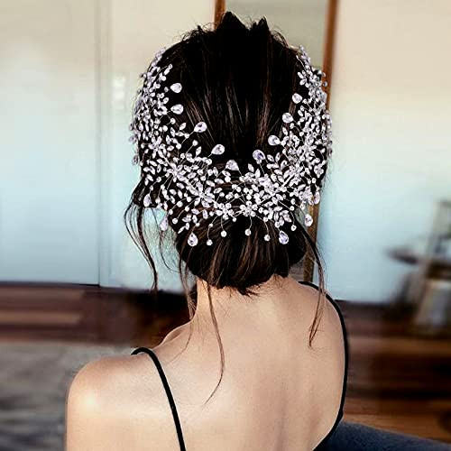 wedding tiara bridal hair piece silver rhinestone hair accessory for ladies,Rhinestone Bridal Bridesmaid Hair Comb Accessories (Silver Left and Right