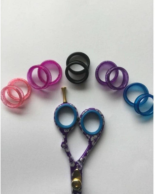 WYZBEN 10X Barber Hair Shears Scissors Finger Rings Grips Inserts 5 sets SIZE SMALL