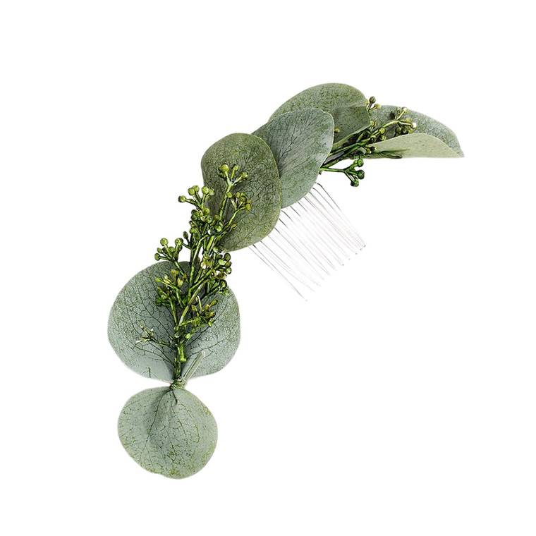 FIDDY898 Wedding Bridal Comb Camellia Hair Comb Ranunculus Green leaf Floral Clip Headpiece 2030