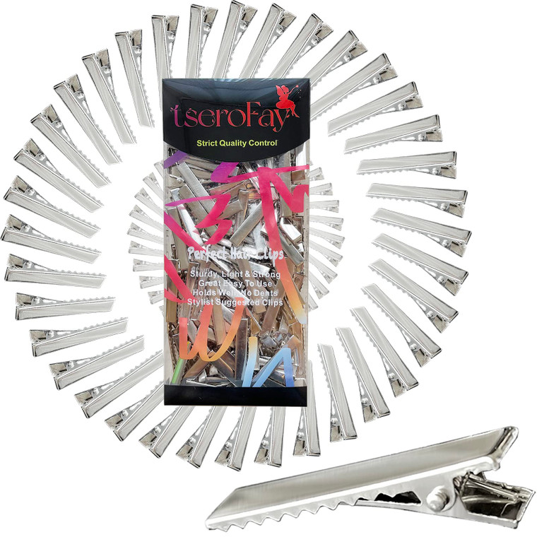 TseroFay 120Pcs Alligator Hair Bows Clips for Crafts,(4.5cm/1.77") DIY Bow Clips Bulk, Gator Metal Clip, Hairdresser Clips for Bow Making, Large Plai