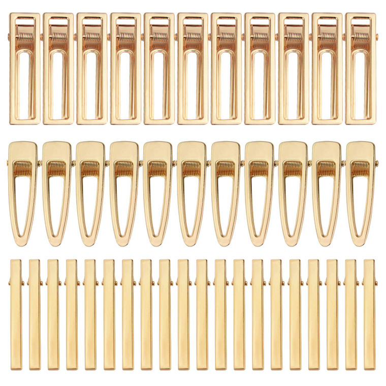 Bskifnn 60PCS Hair Clips for Silicone Resin Molds, DIY Hair Bow Clips Pearl Hairpin Hair Accessories for Girls and Women (Golden)