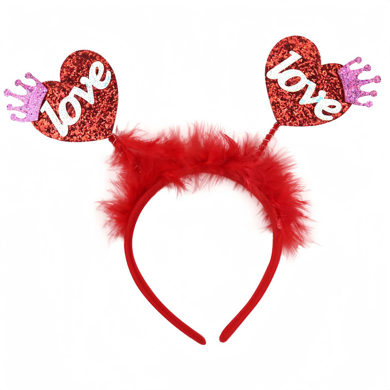 AIUPUOC Valentine Heart Headband for Women Lip Shaped Hair Band Love Boppers Hair Hoop Hair Accessories (Love Crown)