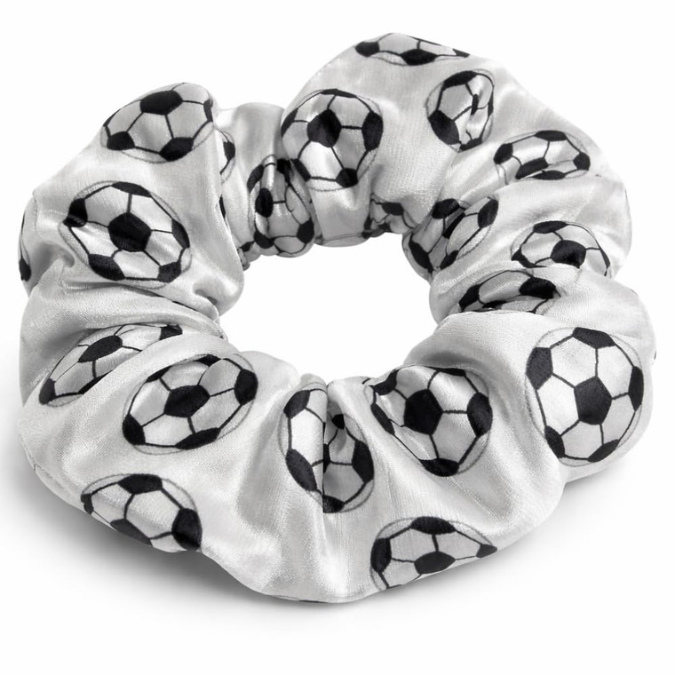 Soccer Scrunchie, Soccer Hair Accessories for Girls, Premium Velvet No Crease Soccer Hair Scrunchies Gift for Girls, Soccer Gift for Soccer Players a